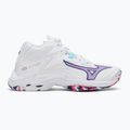 Dámske volejbalové topánky Mizuno Wave Lightning Z8 Mid biele/fialové indigo/camelliaros 2