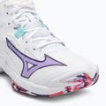 Dámske volejbalové topánky Mizuno Wave Lightning Z8 Mid biele/fialové indigo/camelliaros 7