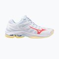 Dámske volejbalové topánky Mizuno Wave Voltage 2 white/calypso coral/pale banana