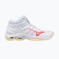 Dámske volejbalové topánky Mizuno Wave Voltage 2 Mid white/calypso coral/pale banana