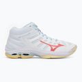 Dámske volejbalové topánky Mizuno Wave Voltage 2 Mid white/calypso coral/pale banana 2