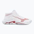 Dámske volejbalové topánky Mizuno Wave Lightning Elite Mid white/rose elegance/lava falls 2