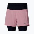 Dámske bežecké šortky Mizuno Trail Multipocket 2In1 Short rose elegance