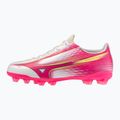 Detské kopačky Mizuno Alfa III Select Jr FG white/fuchsia purple