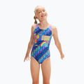 Speedo Digital Placement Splashback detské jednodielne plavky modré a fialové 8-00262514737 5