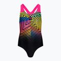 Detské jednodielne plavky Speedo Digital Placement Splashback black/lemon driz/flare pink/true cobalt