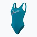 Dámske jednodielne plavky Speedo Logo Deep U-Back peacock/pumpkin spice/marine blue 2