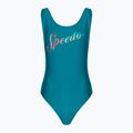 Dámske jednodielne plavky Speedo Logo Deep U-Back peacock/pumpkin spice/marine blue