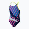 Detské jednodielne plavky  Speedo Placement Lane Line Back cerulean blue/flare pink/bitter lime/bolt 2