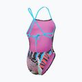 Jednodielne plavky Speedo Allover Digital Tie Back black/matcha green/siren red 2