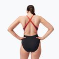 Jednodielne plavky Speedo High Neck Splice Cross Back black/plum dandy/siren red 7