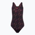 Jednodielne plavky Speedo HyperBoom Allover Medalist black/plum dandy/siren red