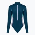 Dámske jednodielne plavky Speedo Zip Colorblock dark teal