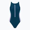 Dámske jednodielne plavky Speedo Zip Colorblock dark teal