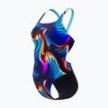 Dámske jednodielne plavky Speedo Allover Digital Leaderback lava blur/speedo black 3
