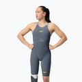 Dámske závodné plavky Speedo Fastskin LZR Pure Valor 2.0 Closedback Kneeskin grey lead / acadia blue / mainline