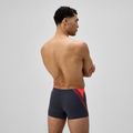 Pánske plavky boxerky Speedo Hyper Boom Splice grey lead/neon coral 3