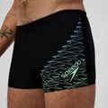 Pánske plavky boxerky Speedo Medley Logo Aquashort black/alfalfa green 5