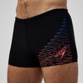 Pánske plavky boxerky Speedo Medley Logo Aquashort black/neon coral 5