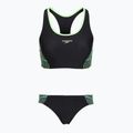 Dámske dvojdielne plavky Speedo Placement Raceback 2pc anthracite/clover