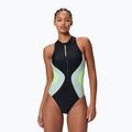 Dámske jednodielne plavky Speedo Ocean Flex Zip black/pale clover