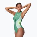 Dámske jednodielne plavky Speedo Ocean Flex Zip fortune green/pale clover 3