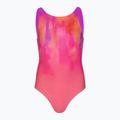 Detský jednodielny plavkový úbor Speedo Print Pulseback ružový/neónový fialový