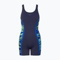 Dámske jednodielne plavky Speedo Hyperboom Splice Muscleback Legsuit peacoat/sapphire