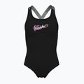 Jednodielne detské plavky Nike Swim Girls Logo Tape Crossback black/playful pink/white/playful pink