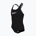 Jednodielne detské plavky Nike Swim Girls Logo Tape Crossback black/playful pink/white/playful pink 3