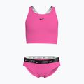 Detské dvojdielne plavky Nike Logo Tape Crossback Midkini hyper pink