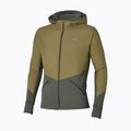 Pánska bežecká bunda Mizuno Active Warmalite Hybrid Full Zip Hooded Long Sleeve Top forest night