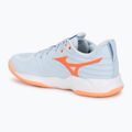 Dámske volejbalové topánky Mizuno Wave Momentum Pro blue finch/lava orange/flamingo coral 3