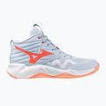 Dámske volejbalové topánky Mizuno Wave Momentum Pro Mid blue finch/lava orange/flamingo coral