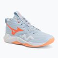 Dámske volejbalové topánky Mizuno Wave Momentum Pro Mid blue finch/lava orange/flamingo coral
