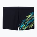 Pánske plavecké boxerky Speedo Medley Logo Aquashort anthracite/hyper teal