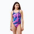 Dámske jednodielne plavky Speedo FL Printed Turnback brushy glitch/hope