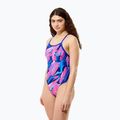 Dámske jednodielne plavky Speedo FL Printed Turnback brushy glitch/hope 3