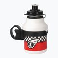 Cyklistická fľaša Polisport Race 350 ml Junior + košík biela/červená