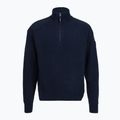 Pánsky sveter Dovre Ribbed Knit Half Zip navy