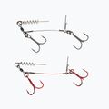 SavageGear Carbon49 Corkscrew Stinger uvoľňovač nástrah 2 ks strieborná a červená 61761