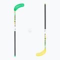 Unibros Fiber floorball set 10 tyčí + 5 loptičiek zeleno-žltá 02807