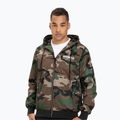 Pánska bunda Pitbull West Coast Athletic s kapucňou z nylonu woodland camo