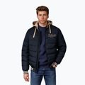 Pánska bunda Pitbull Hidden Quilted Hooded dark navy/beige