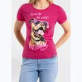 Dámske tričko Pitbull Synglasses Dog raspberry gold 4