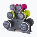 Sada činiek s stojanom Body Sculpture Smart Bw 108T 19 kg pink/yellow/black