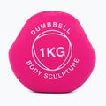 Gumovaná činka Body Sculpture BW 513 z PVC 1 kg pink 4