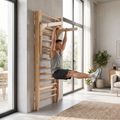 Gymnastická rebrina s hrazdou XTREXO LW100 wooden 11