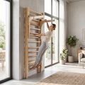 Gymnastická rebrina s hrazdou XTREXO LW100 wooden 12