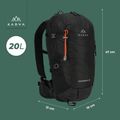 Turistický batoh KADVA Escapada 20 l čierny 18